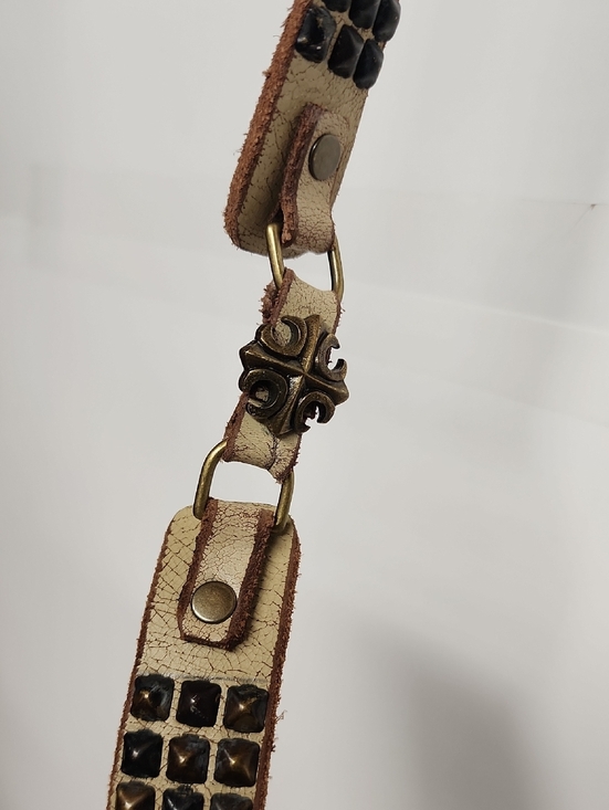Tan Leather Metal Studded Handmade Doubled Ren Faire Rare Quality Belt 79\